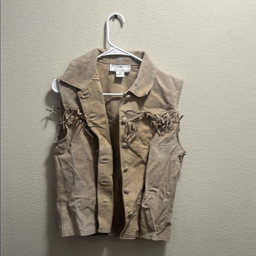 Scully Tan Sleeveless Vest Lightweight Cotton
